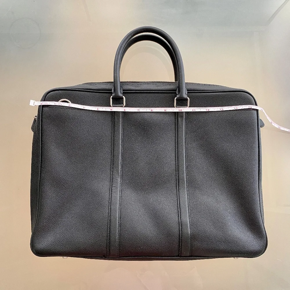 COACH - Black Saffiano Leather Metropolitan Slim Messenger Bag Briefcase GENUINE